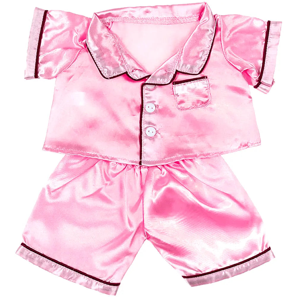 Pijama Rose Satin pour peluche 20cm