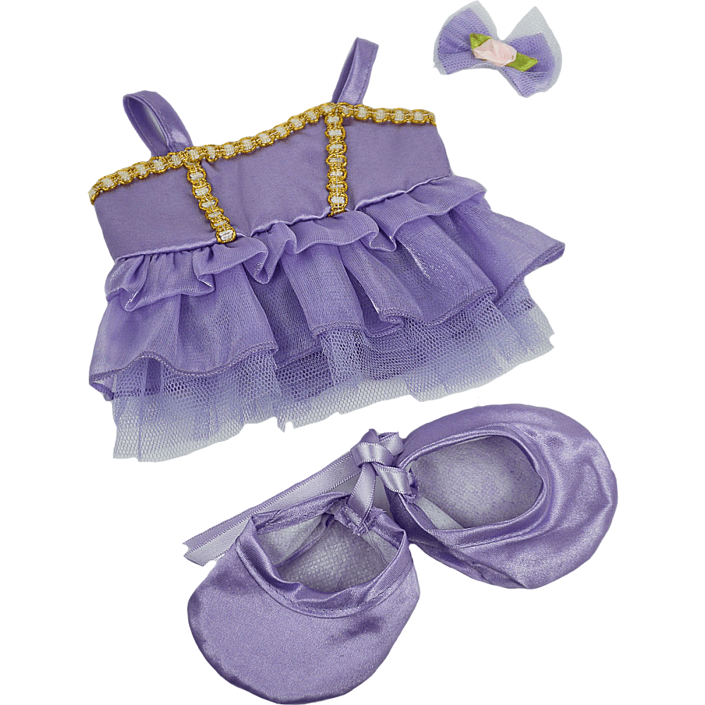 accessoire tenue de ballerine violette avec chaussons pour peluche