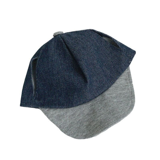 accessoire casquette bleu et grise pour peluche