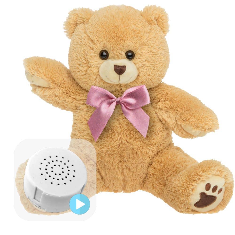 Coffret Gender Reveal - Charlie l'Ours avec Ruban Rose 20cm - The Peluche Factory