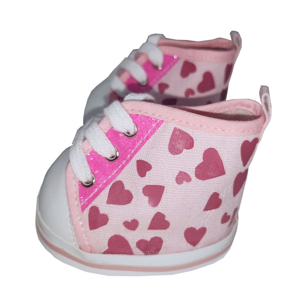 accessoires chaussures rose à cœur pour peluche