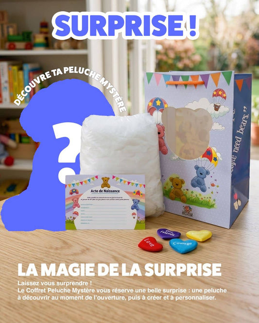 Coffret peluche mystère secrete surprise 40cm