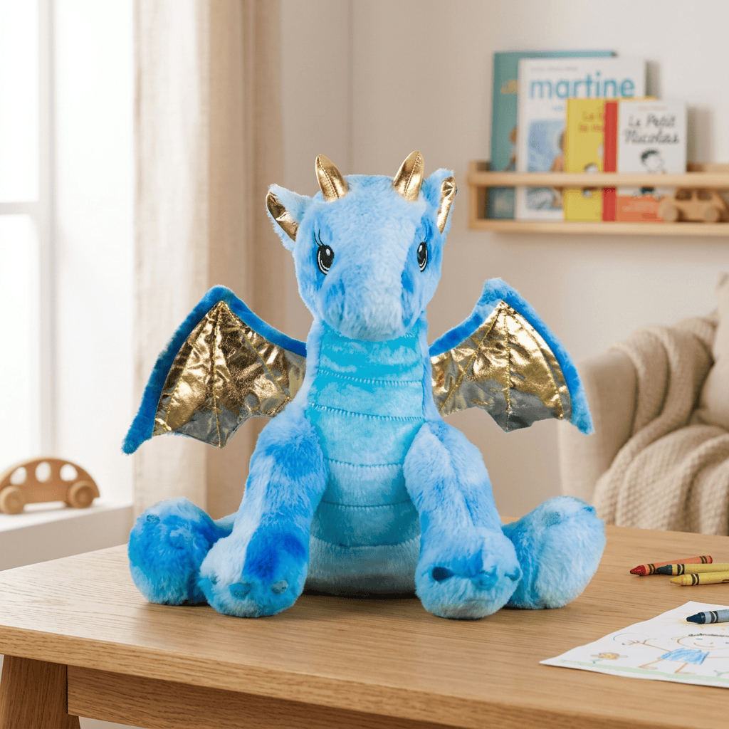 Peluche Dragon Bleau ECO à Personnaliser