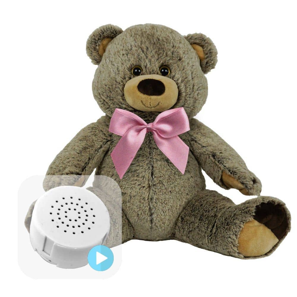 Coffret Gender Reveal - Ours Gris avec Ruban Rose 40cm