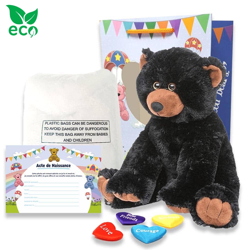 coffret pour créer sa grande peluche Ours Noir ECO - The Peluche Factory