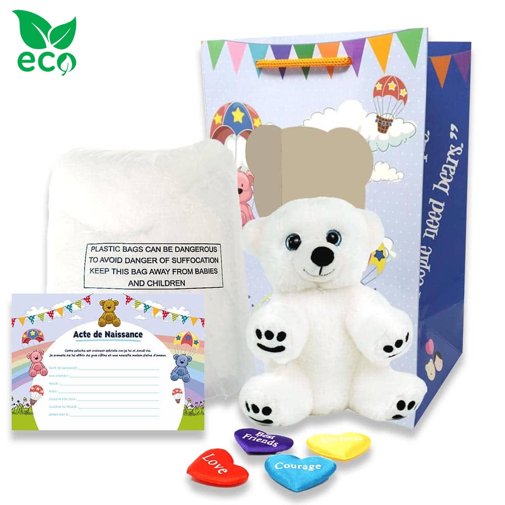 Coffret Peluche Ours Blanc ECO