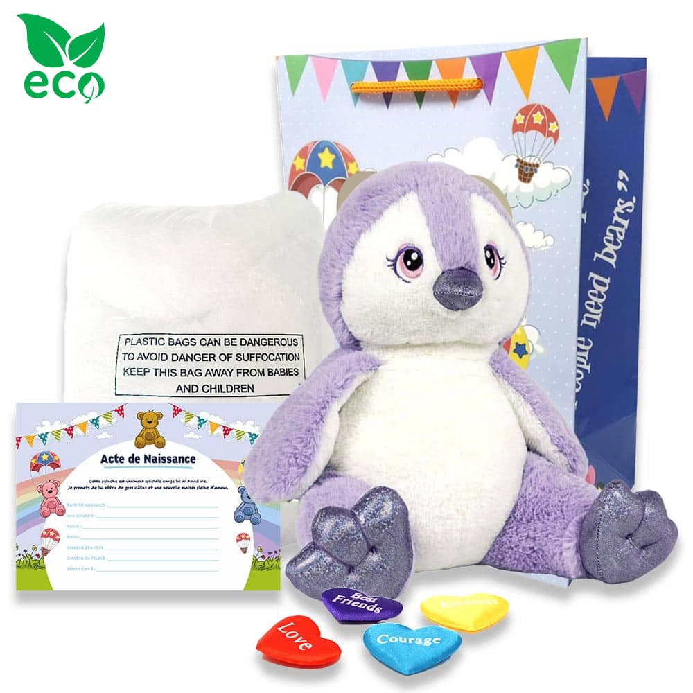 Kit Peluche Complet Pingouin Violet ECO