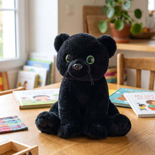 peluche panthère noire mignonne