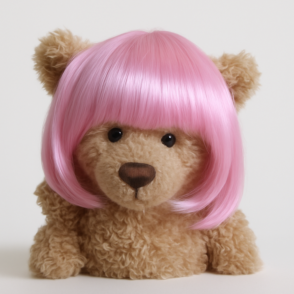 une perruque pour peluche accessoire