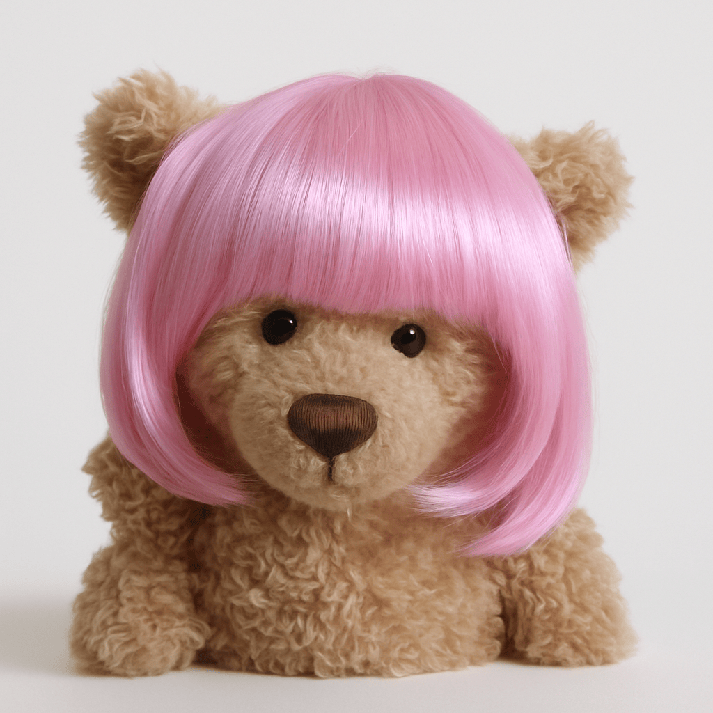 une perruque pour peluche accessoire