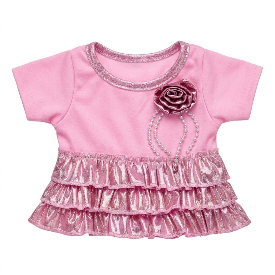 robe rose à volants pour peluche