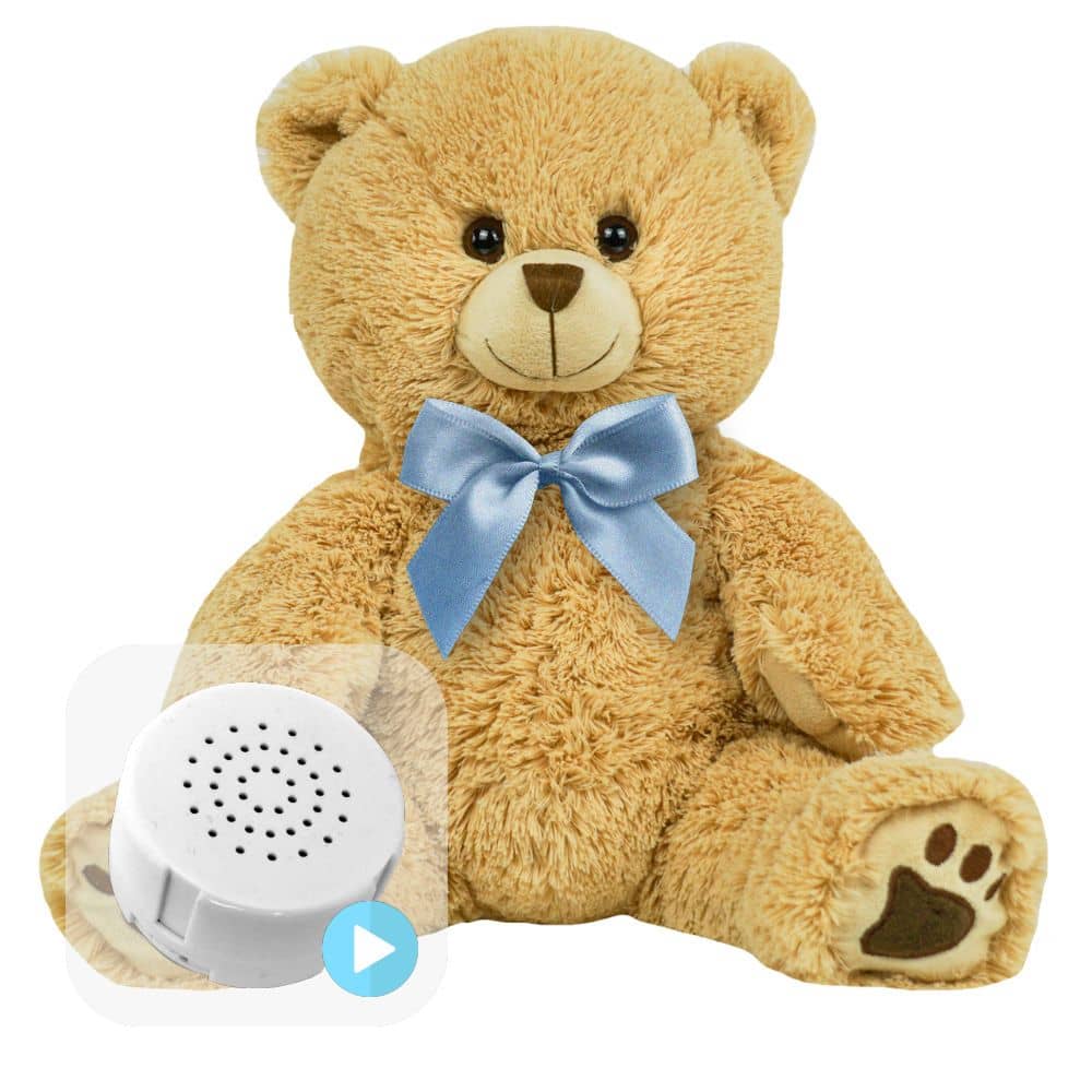 Coffret Gender Reveal - Ours Irsute avec Ruban Bleu 40cm - The Peluche Factory