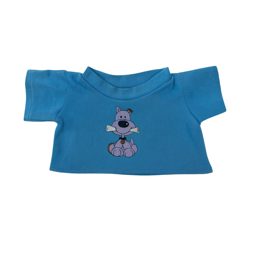 T-shirt bleu petit chien