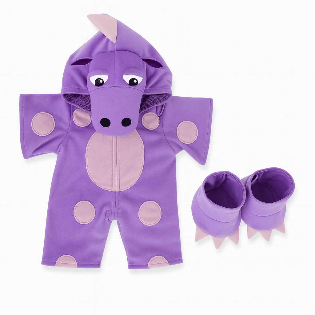 accessoire tenue de dragon costume violet pour peluche