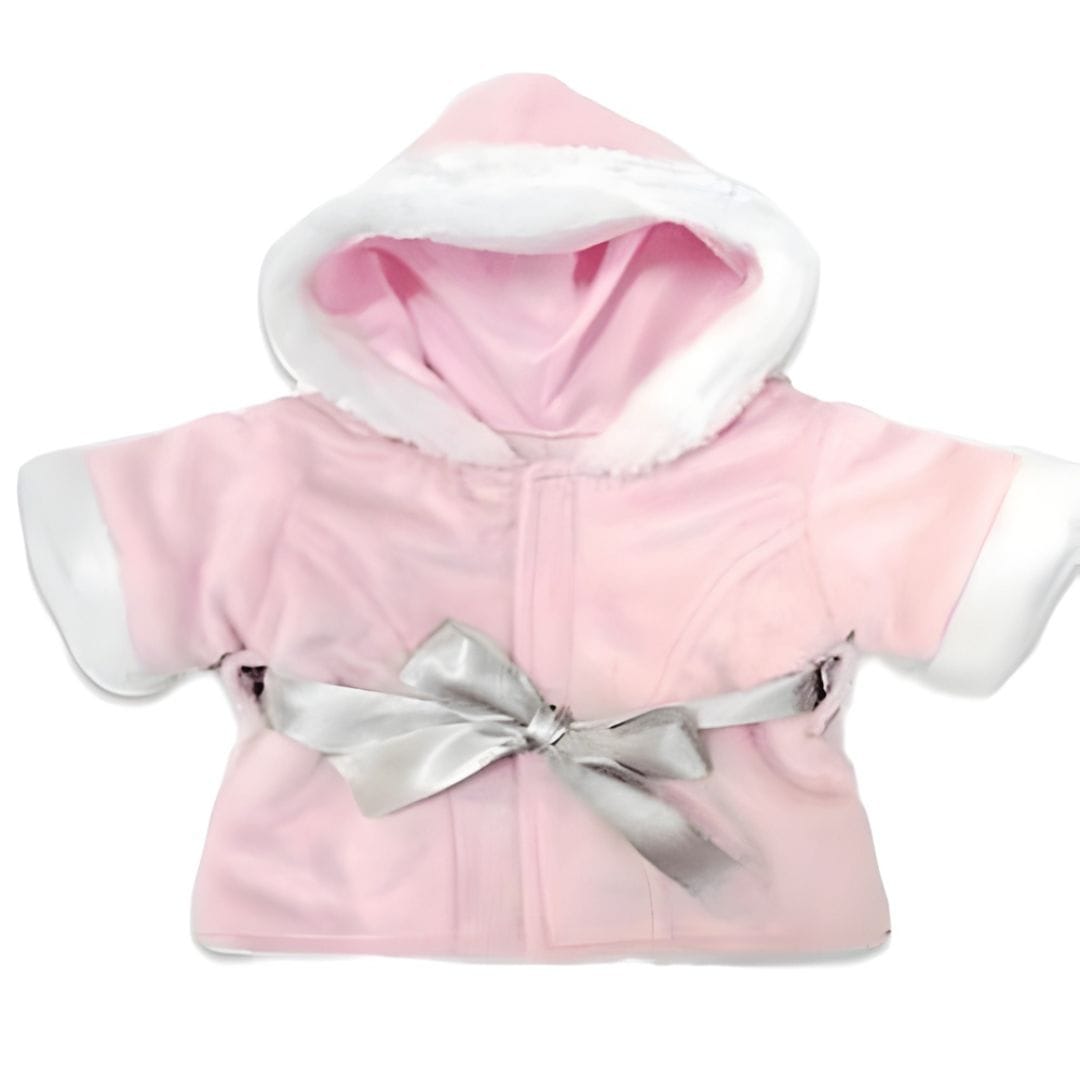 accessoire veste à capuche et fourrure rose pour peluche