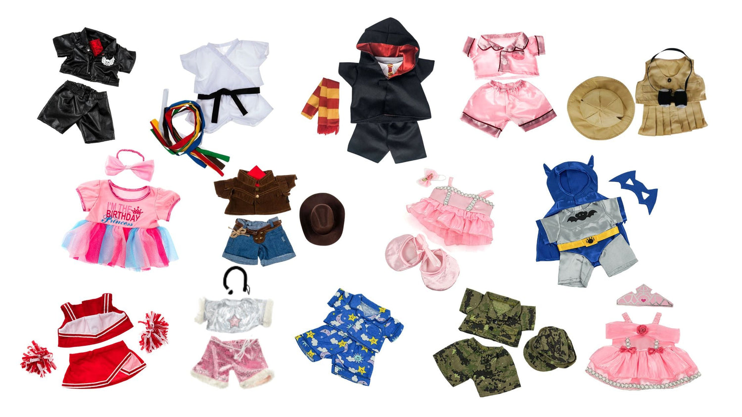 Toutes nos tenues et tous nos accessoires pour les ours en peluche