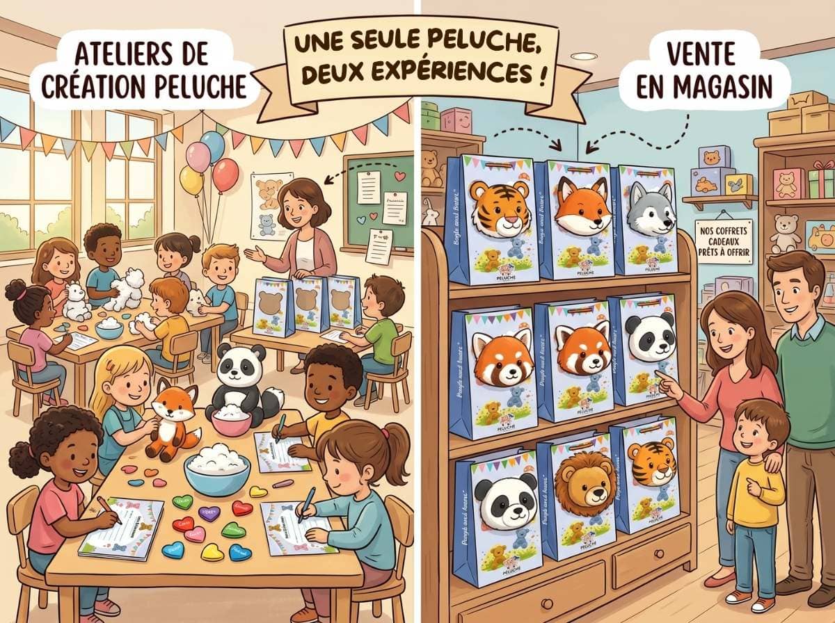 Fournisseurs de peluches, d'ateliers de création de peluches ou de vente de coffrets plus sacrés 