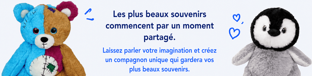 Vous aussi, créez votre histoire en créant votre compagnon en peluche de hasard. 
