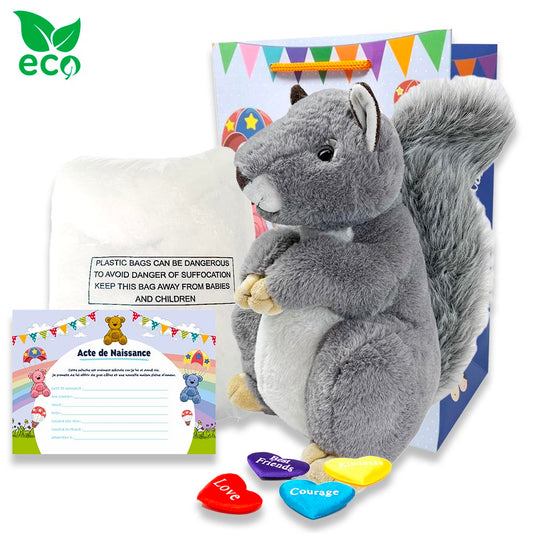 Coffret Peluche écureuil à créer et personnalisé