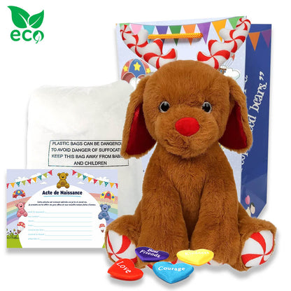 Chien du père noël en peluche