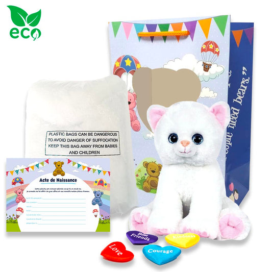 peluche Chat Blanc 20cm