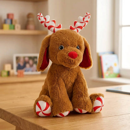 Chien de Noël en peluche