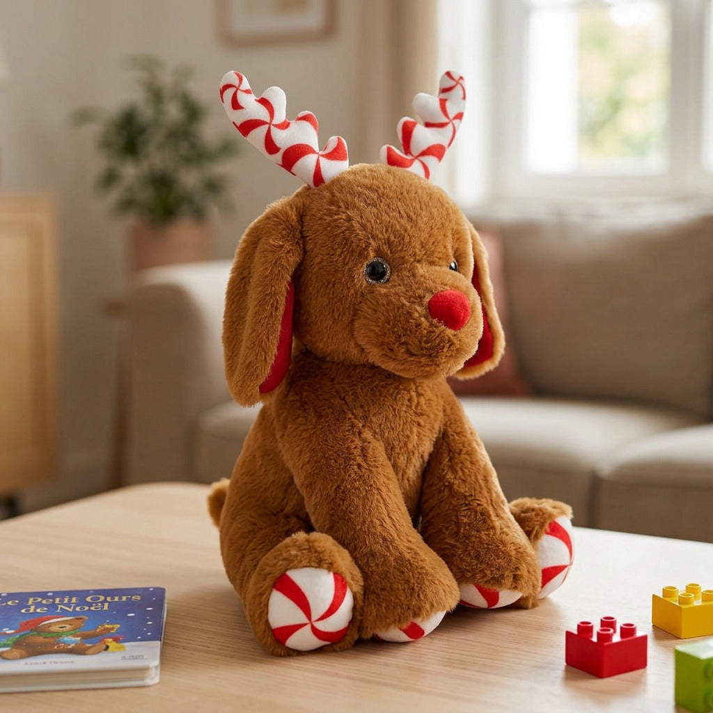 Peluche chien de Noël