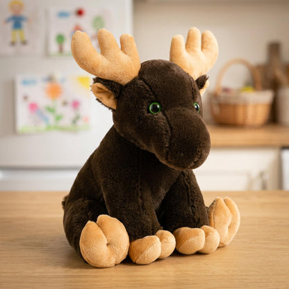 élan en peluche écologique