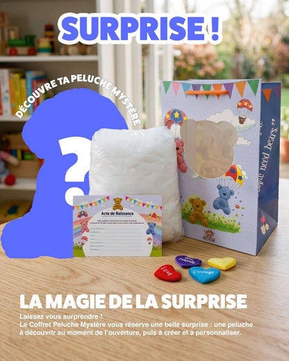 Coffret peluche mystère secrete surprise 40cm