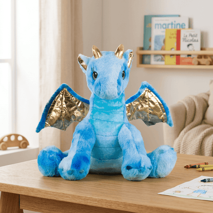 Peluche Dragon Bleau ECO à Personnaliser