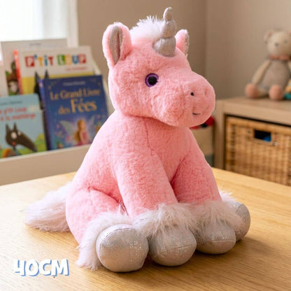 Grande Peluche Licorne Rose
