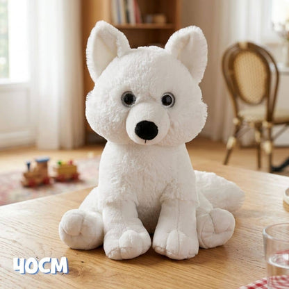 grande peluche renard blanc