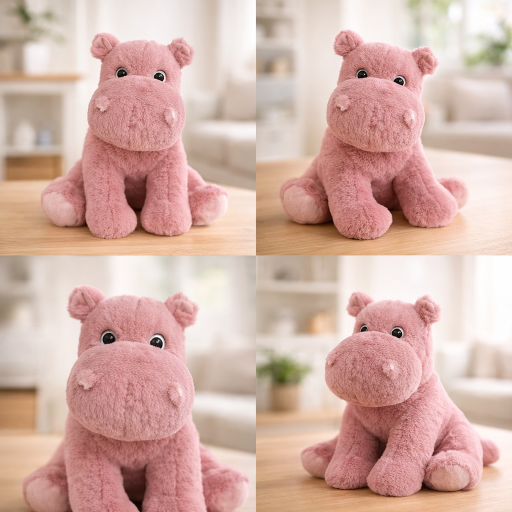peluche Hippopotame rose 20cm