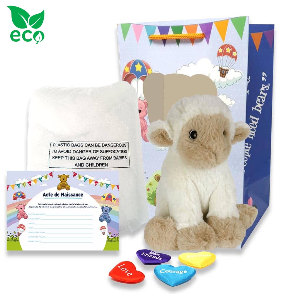 coffret pour créer sa petite peluche Mouton ECO - The Peluche Factory