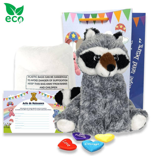 coffret pour créer sa grande peluche Raton Laveur ECO 40cm