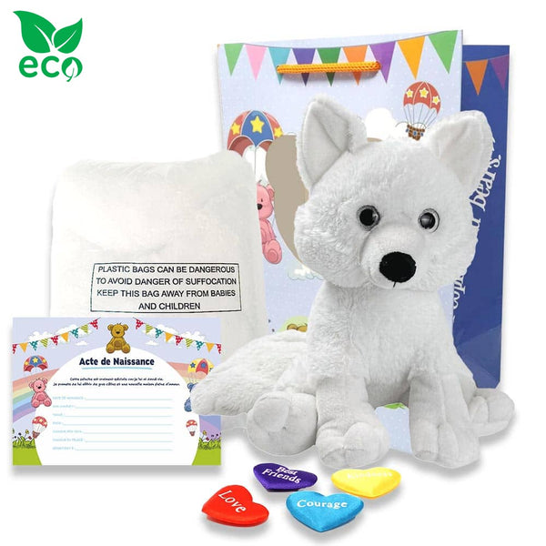 Coffret pour créer sa grande peluche Renard des Glaces ECO 40cm