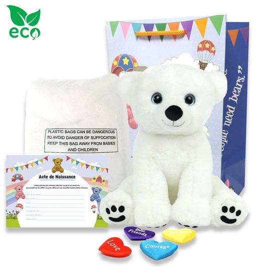 Coffret Peluche Ours Blanc ECO