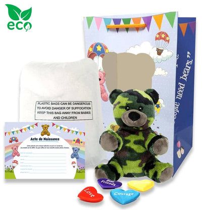 coffret pour créer sa peluche Ours Militaire ECO - The Peluche Factory