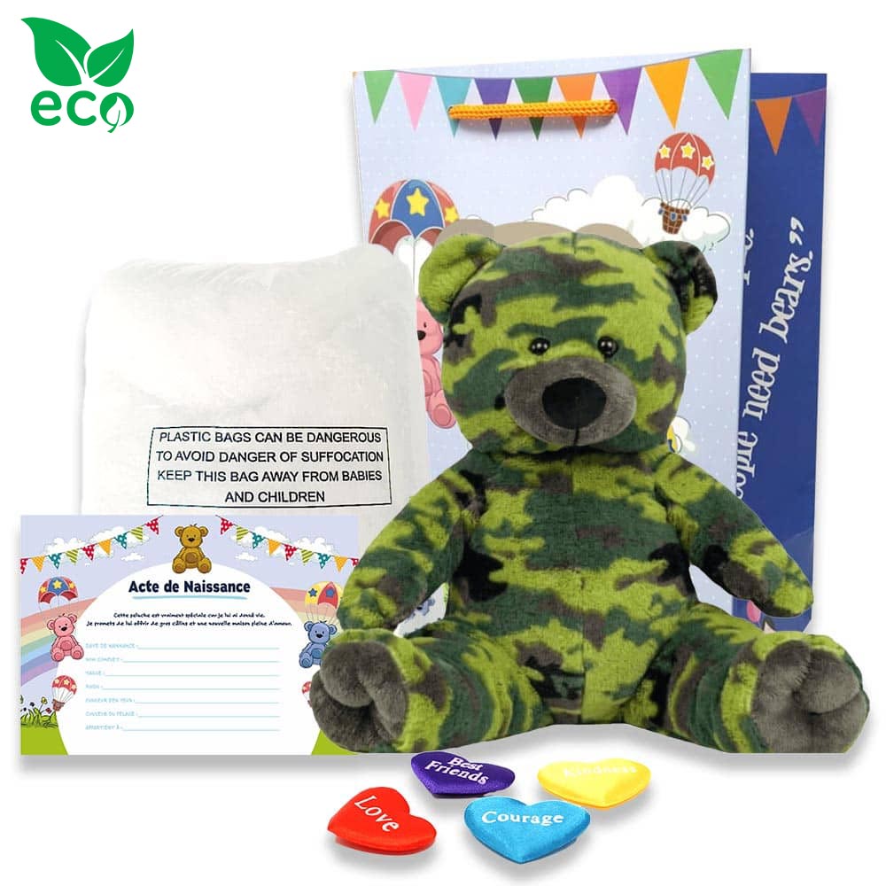 coffret pour créer sa peluche Ours Militaire ECO - The Peluche Factory
