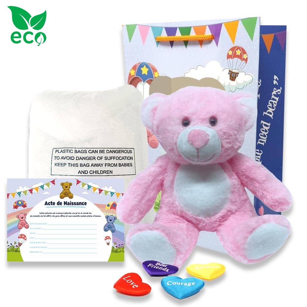 Kit Peluche Complet Ourson Rose ECO