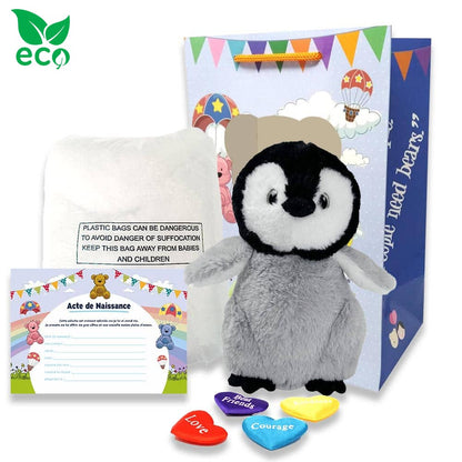 Coffret pour créer sa petite peluche Pingouin Gris ECO