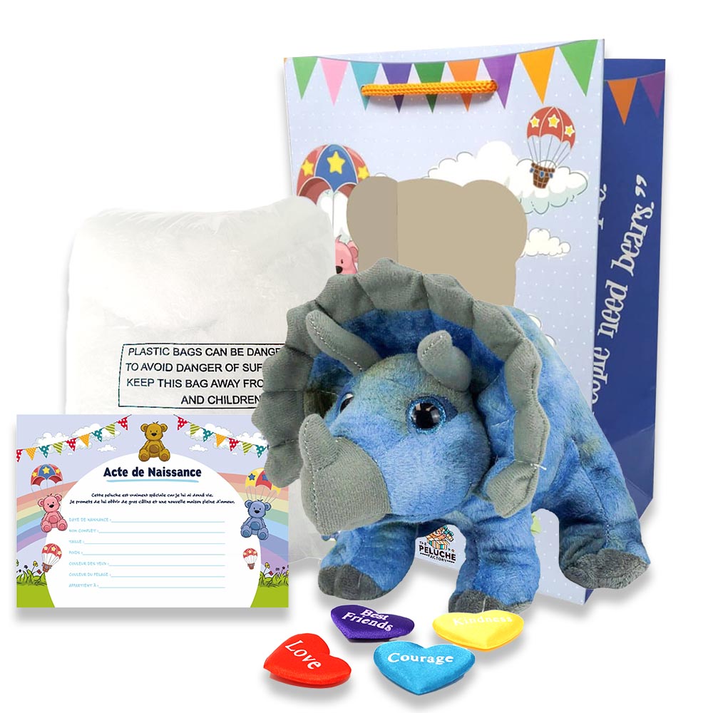 coffret pour créer sa peluche Tricératops - The Peluche Factory