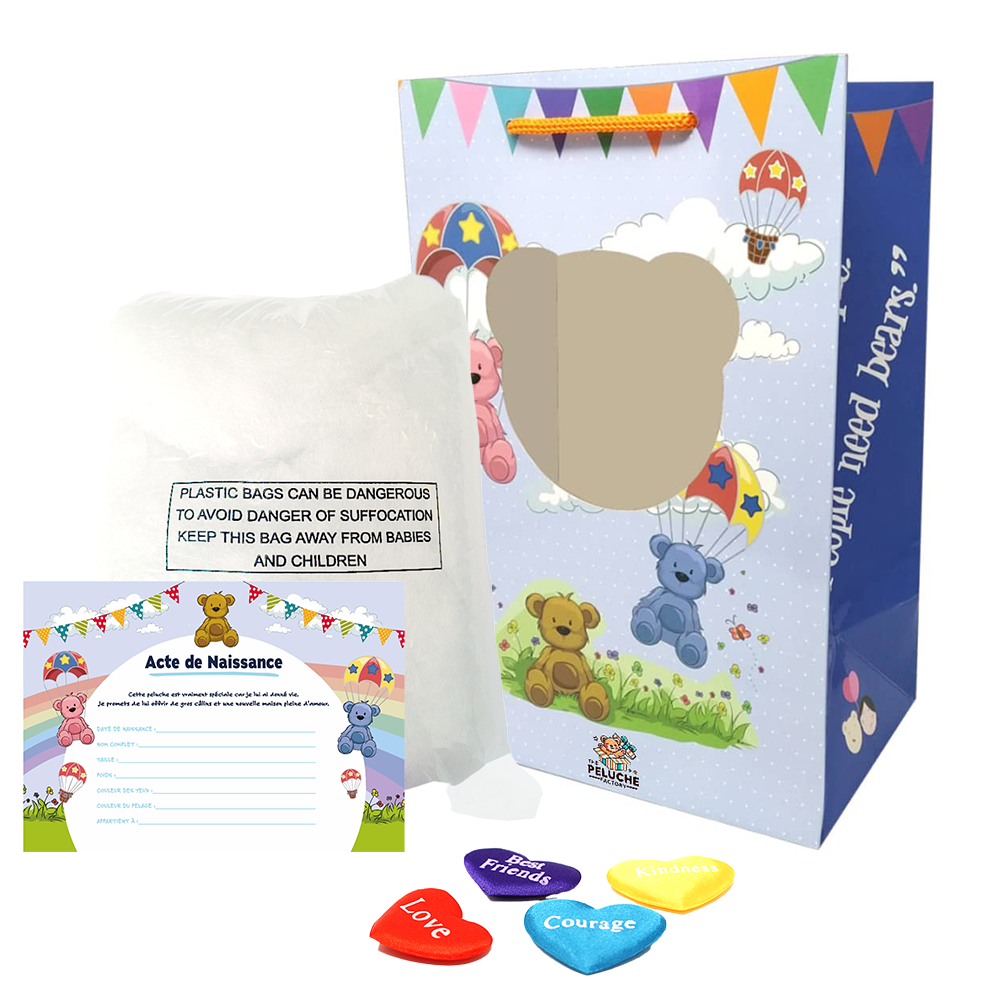 Contenu du coffret pour créer sa peluche