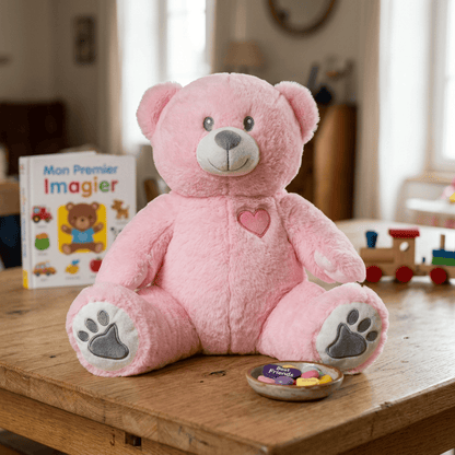 Nounours Coeur Rose ECO 40cm