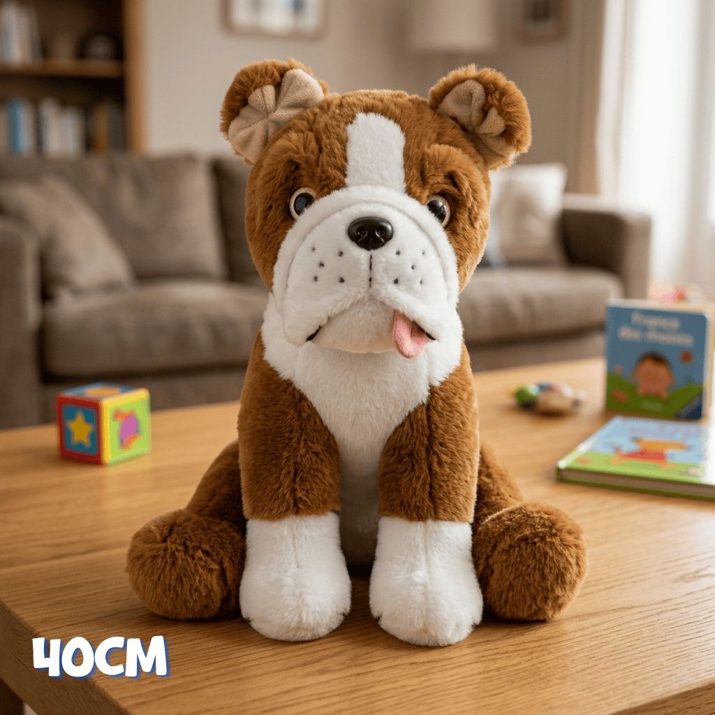Peluche Bulldog 40cm éco-responsable à Personnalier