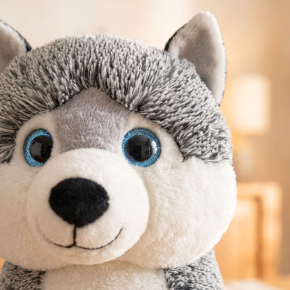 peluche chien husky haut de gamme