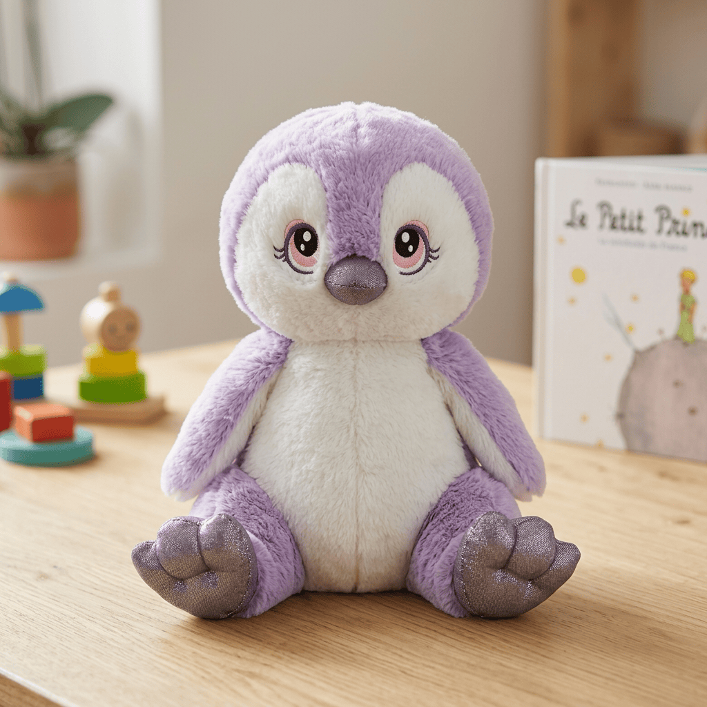Peluche Pingouin Violet ECO à Personnaliser