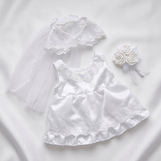 robe de mariée et voile pour peluche