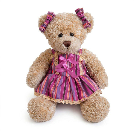 Robe rayé rose et dorée pour peluche