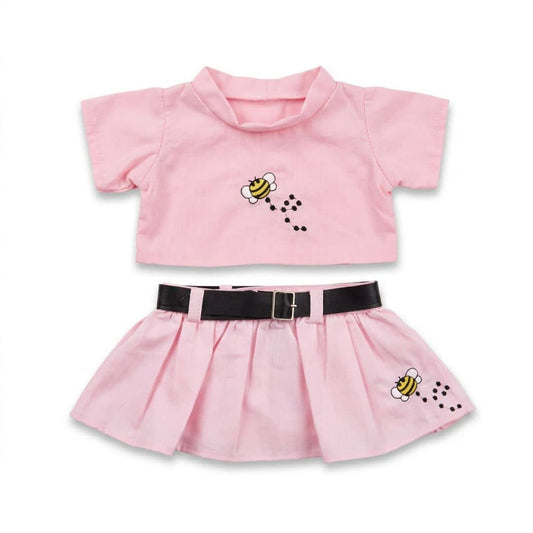 tenue rose pour peluche avec jupe et shirt abeille